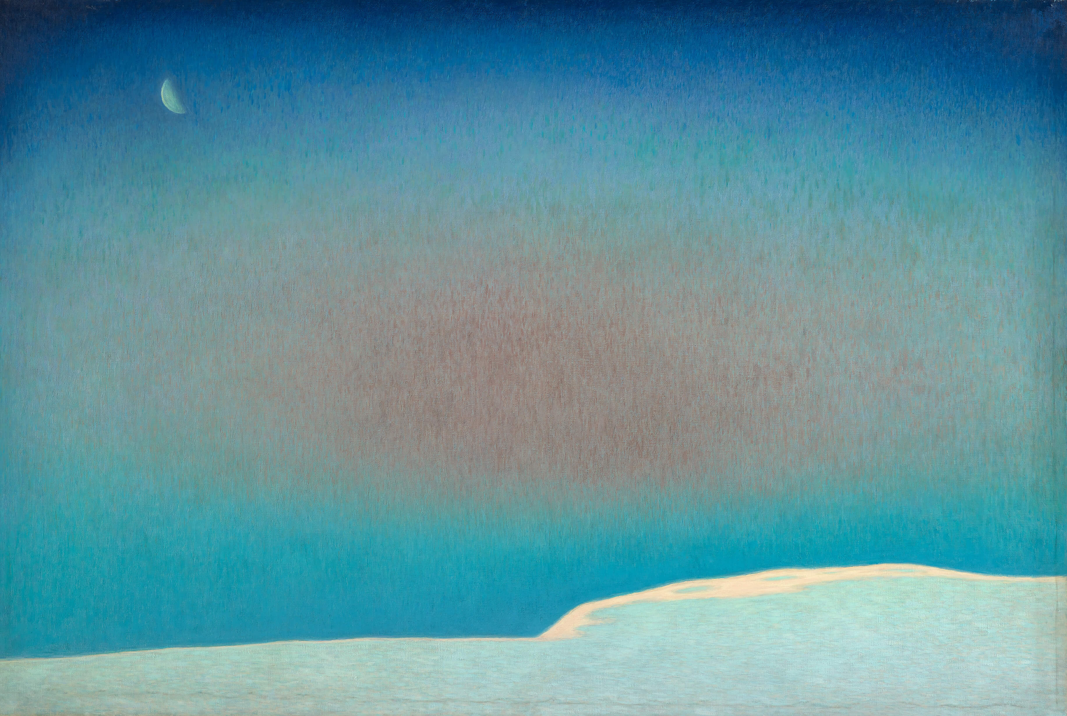何德來，《黎明》，1962，油彩、畫布，130×194公分，臺北市立美術館典藏。圖像由臺北市立美術館提供。
