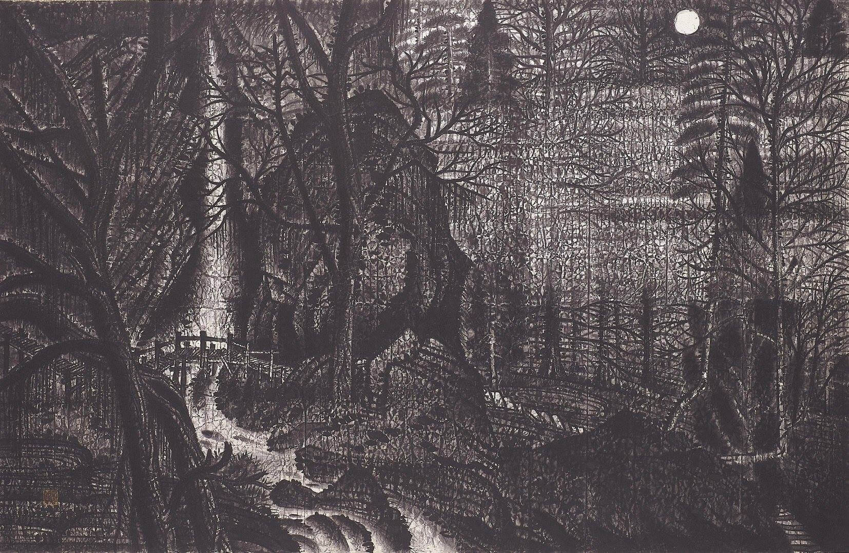郭雪湖，《寂境》，1933，紙本水墨，國立台灣美術館